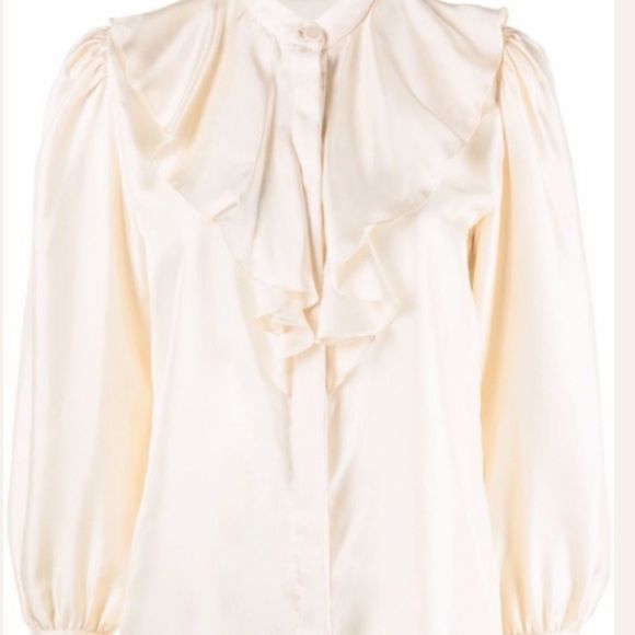 MOSCHINO Cream Pleated Blouse - Picture 1 of 8